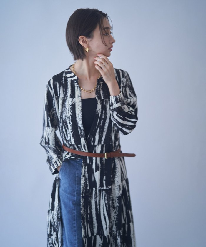 ナイスクラップ NICE CLAUP 【NAO】【WEB限定カラー有】アソート柄ティアードワンピース （BVT） BVT