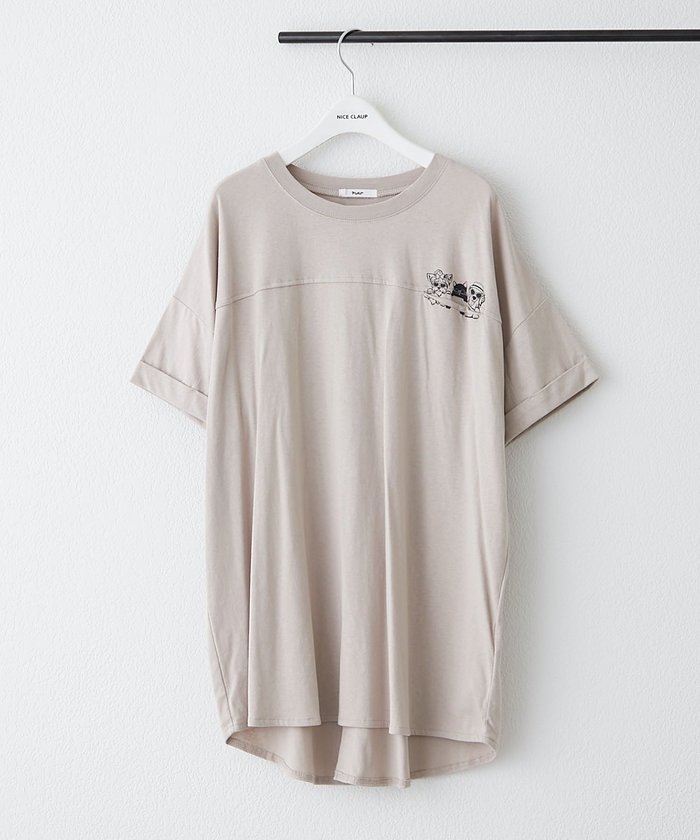 ナイスクラップ NICE CLAUP 【RMAF】色々釦チュニックTシャツ （OFF） OFF