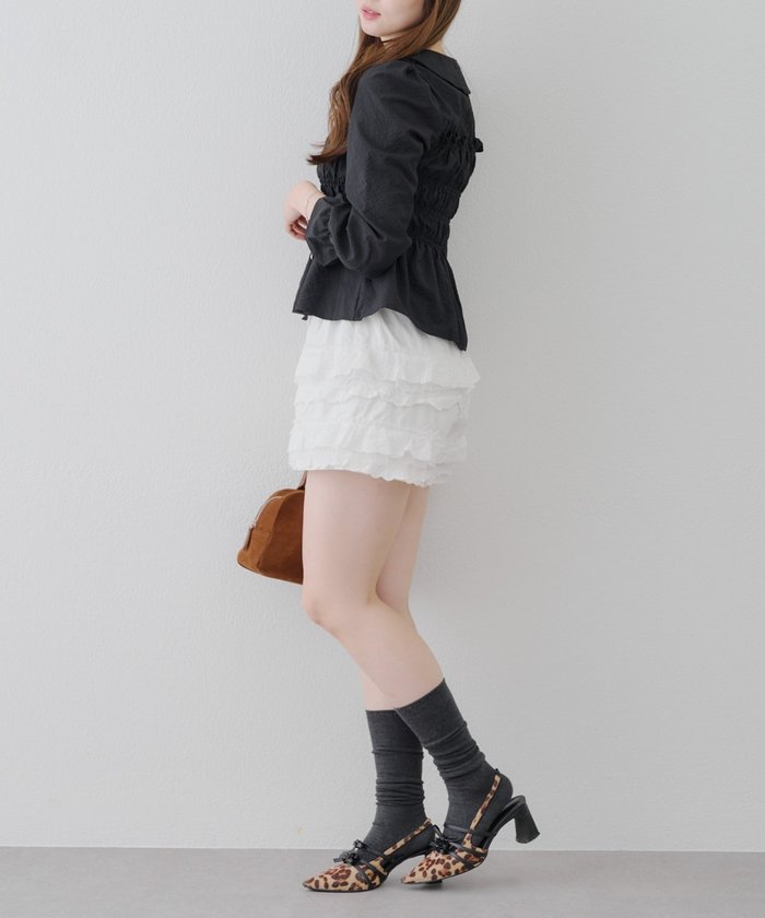 ナイスクラップ NICE CLAUP シャーリング衿付BL （BK） BK
