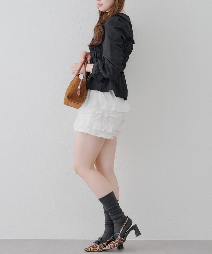 ナイスクラップ NICE CLAUP シャーリング衿付BL （BK） BK