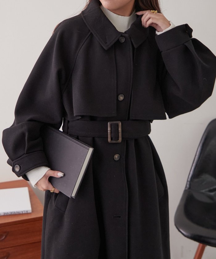 ナイスクラップ NICE CLAUP 【WEB先行販売】アレンジカラーロングコート （BK） BK