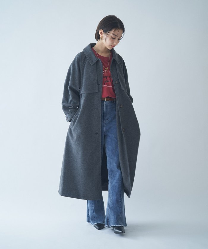 ナイスクラップ NICE CLAUP 【WEB先行販売】アレンジカラーロングコート （BK） BK