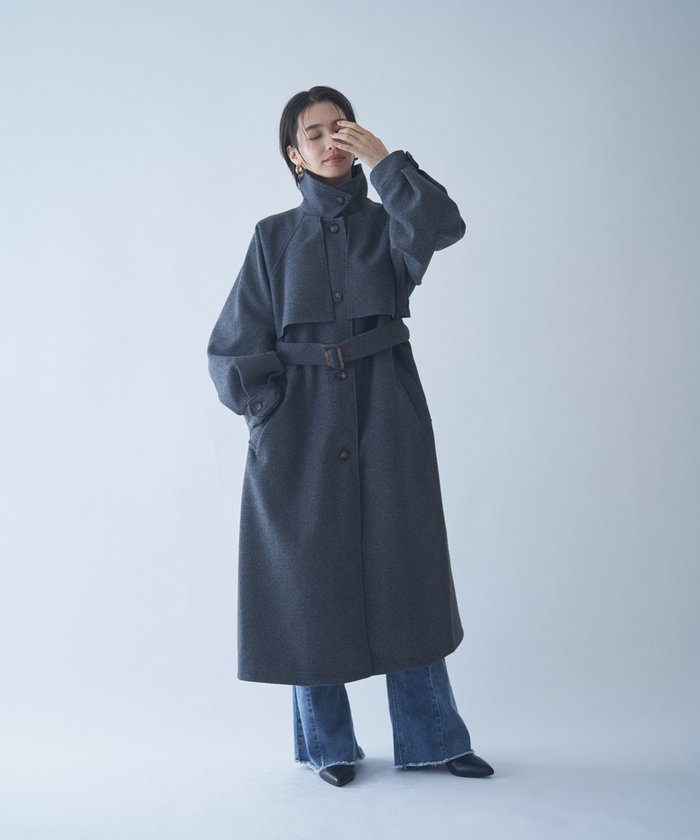 ナイスクラップ NICE CLAUP 【WEB先行販売】アレンジカラーロングコート （BK） BK