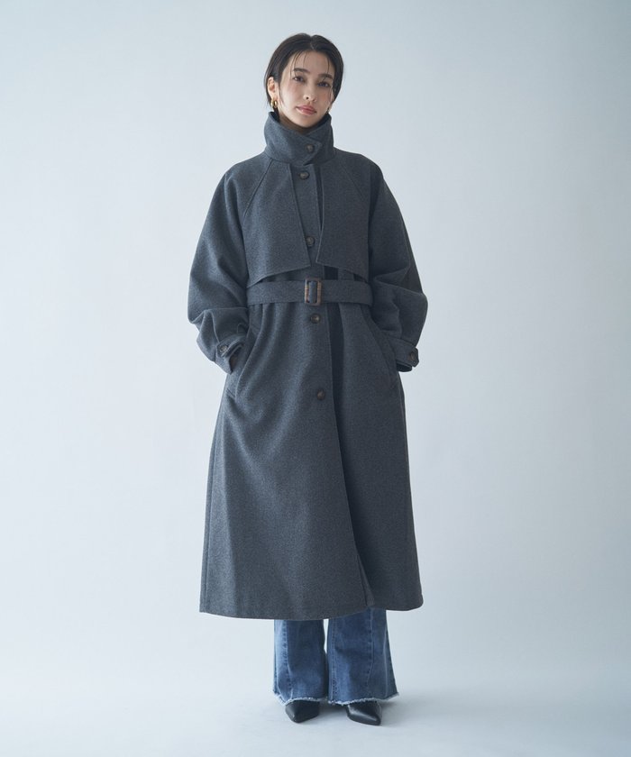 ナイスクラップ NICE CLAUP 【WEB先行販売】アレンジカラーロングコート （BK） BK