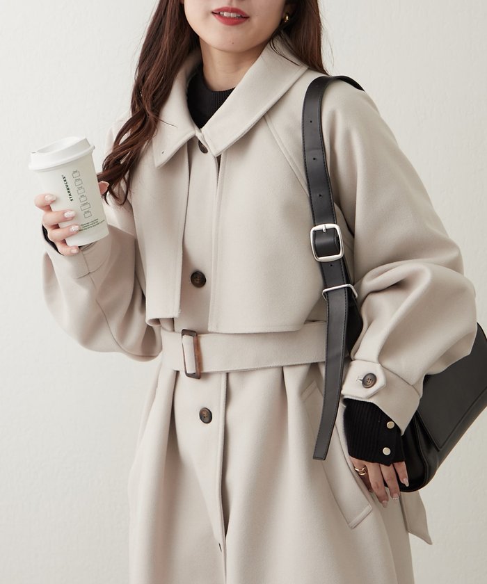 ナイスクラップ NICE CLAUP 【WEB先行販売】アレンジカラーロングコート （BK） BK