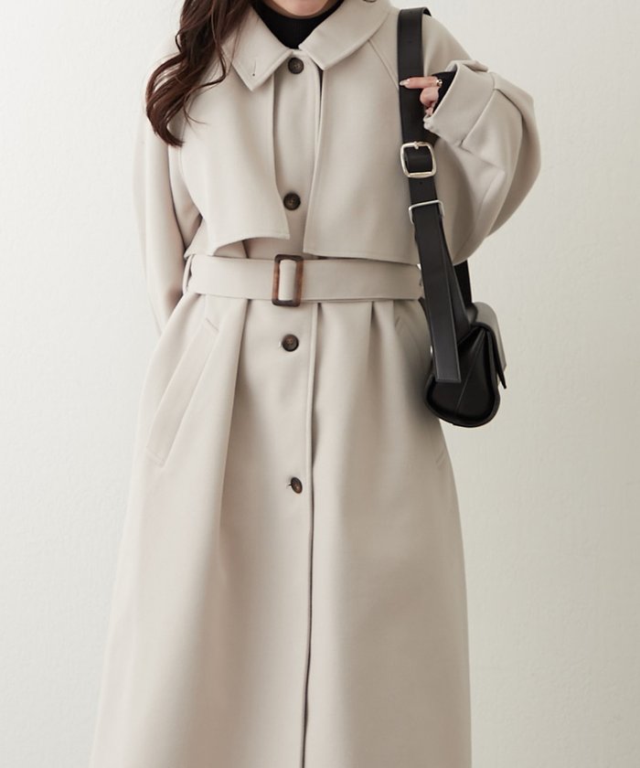 ナイスクラップ NICE CLAUP 【WEB先行販売】アレンジカラーロングコート （BK） BK