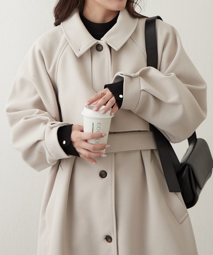 ナイスクラップ NICE CLAUP 【WEB先行販売】アレンジカラーロングコート （BK） BK