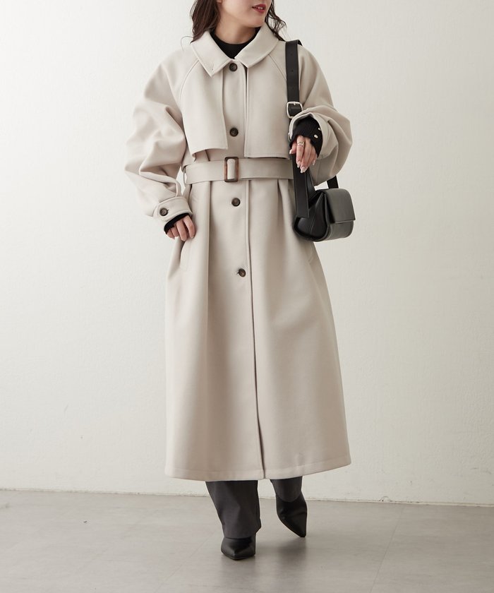 ナイスクラップ NICE CLAUP 【WEB先行販売】アレンジカラーロングコート （BK） BK