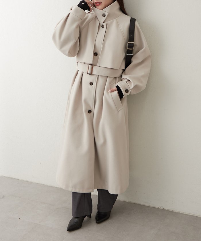 ナイスクラップ NICE CLAUP 【WEB先行販売】アレンジカラーロングコート （BK） BK