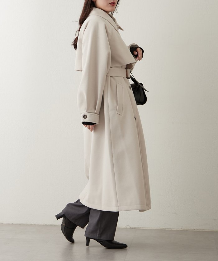 ナイスクラップ NICE CLAUP 【WEB先行販売】アレンジカラーロングコート （BK） BK