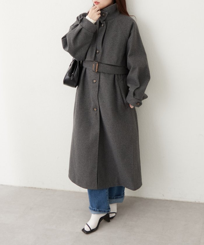 ナイスクラップ NICE CLAUP 【WEB先行販売】アレンジカラーロングコート （BK） BK