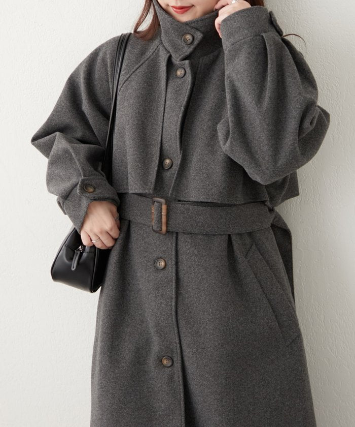 ナイスクラップ NICE CLAUP 【WEB先行販売】アレンジカラーロングコート （BK） BK