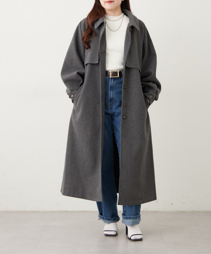 ナイスクラップ NICE CLAUP 【WEB先行販売】アレンジカラーロングコート （BK） BK