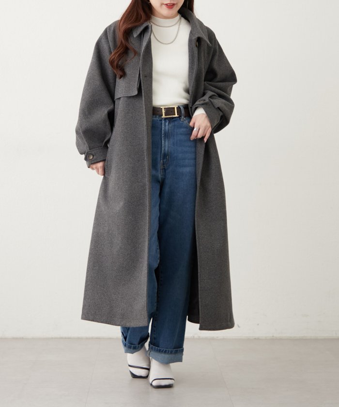 ナイスクラップ NICE CLAUP 【WEB先行販売】アレンジカラーロングコート （BK） BK