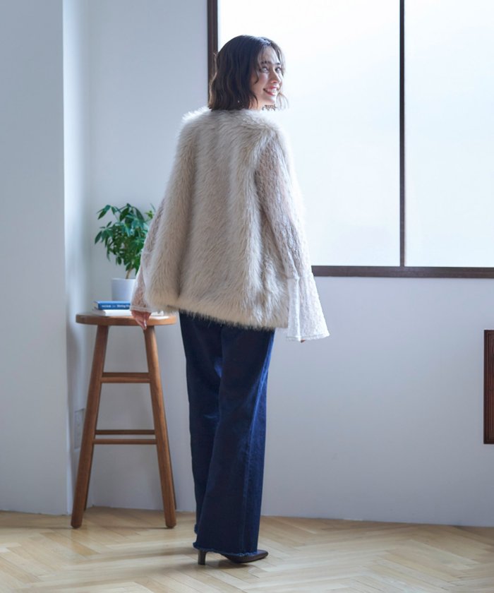 ナイスクラップ NICE CLAUP 【nane】ラメファーベスト （CGY） CGY