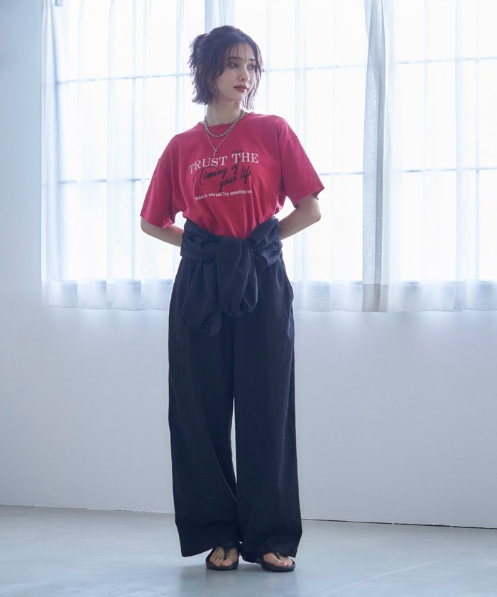 ナイスクラップ NICE CLAUP 【nane】《サイズ展開有》ボリュームスリーブオールインワン （BK） BK