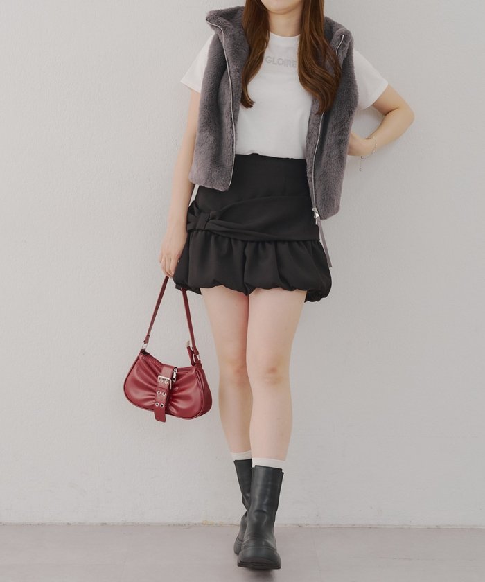 ナイスクラップ NICE CLAUP 【RMAF】ラビット風ファーWZIPベスト （CGY） CGY