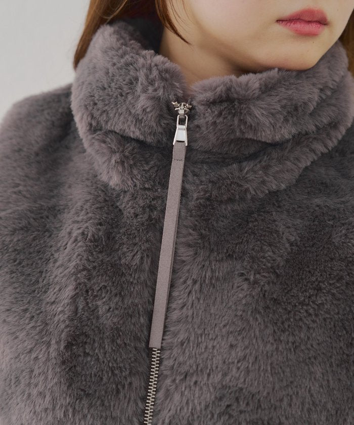 ナイスクラップ NICE CLAUP 【RMAF】ラビット風ファーWZIPベスト （CGY） CGY