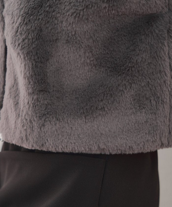 ナイスクラップ NICE CLAUP 【RMAF】ラビット風ファーWZIPベスト （CGY） CGY