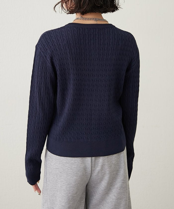 ナイスクラップ NICE CLAUP ケーブル金釦カーディガン （NVY） NVY