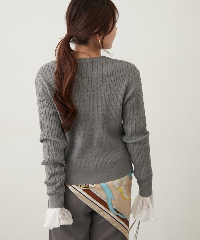 ナイスクラップ NICE CLAUP ケーブル金釦カーディガン （NVY） NVY