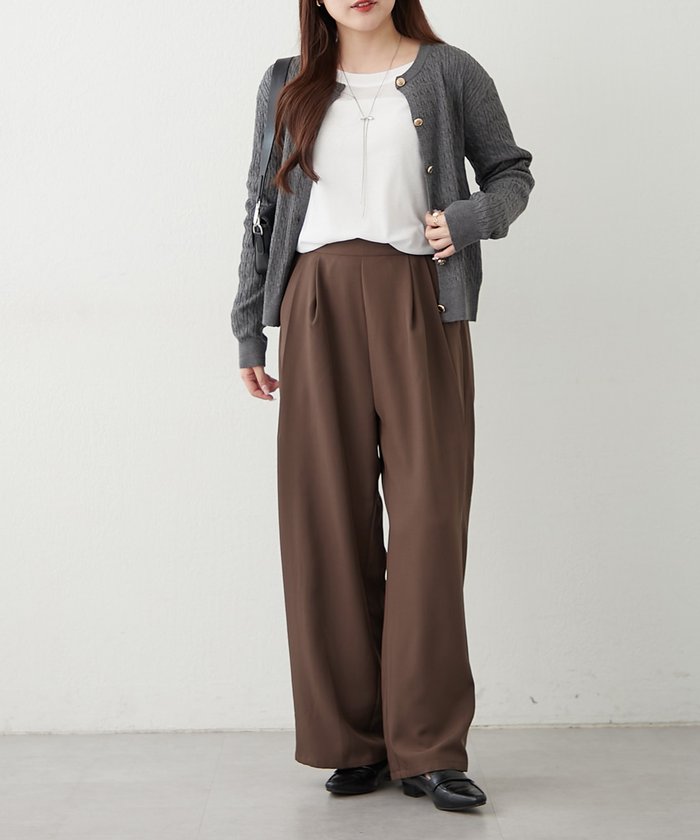 ナイスクラップ NICE CLAUP ケーブル金釦カーディガン （NVY） NVY