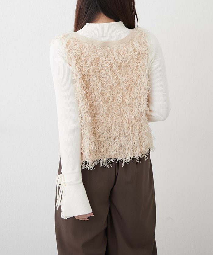 ナイスクラップ NICE CLAUP フリンジベスト （IVY） IVY
