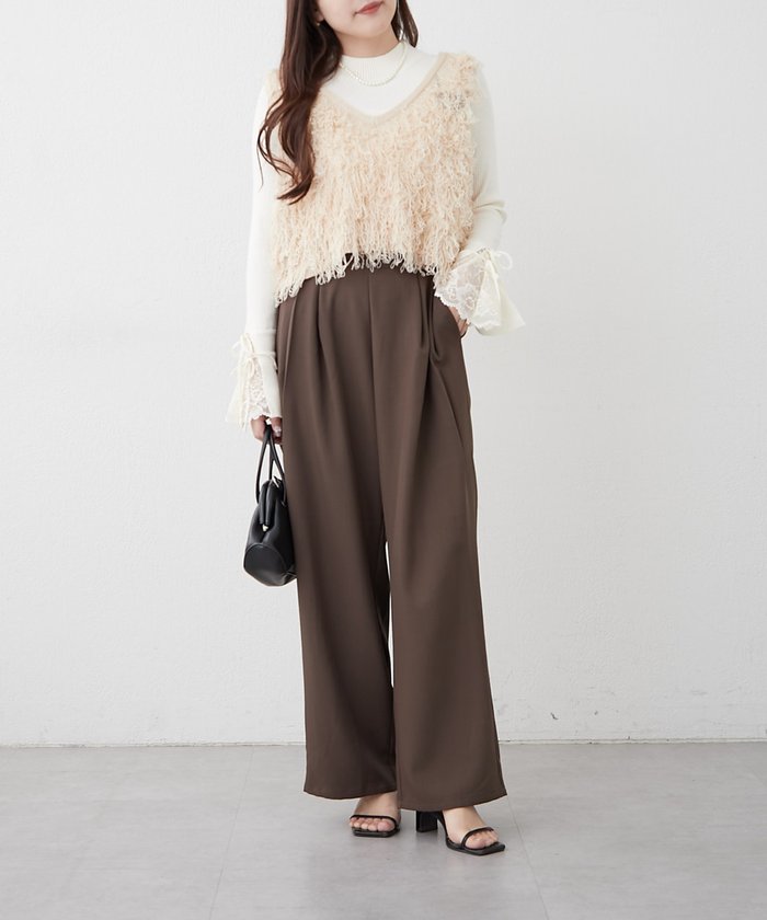 ナイスクラップ NICE CLAUP フリンジベスト （IVY） IVY