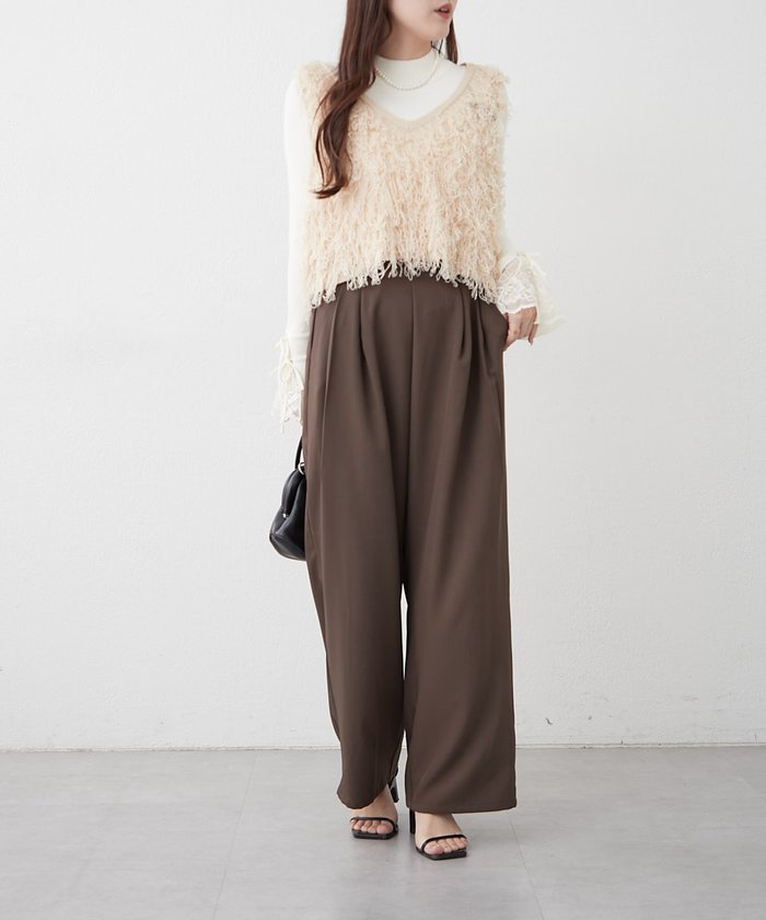 ナイスクラップ NICE CLAUP フリンジベスト （IVY） IVY