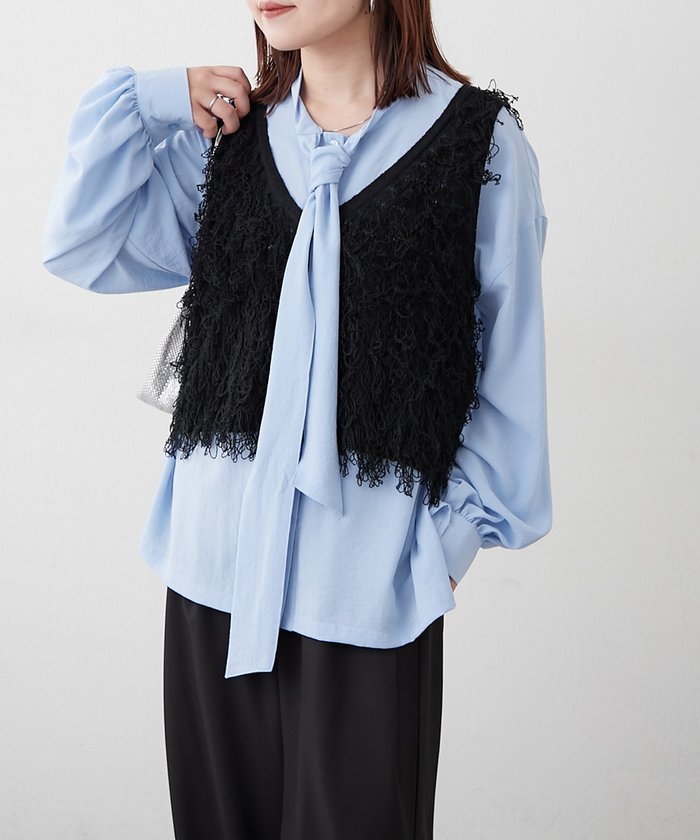 ナイスクラップ NICE CLAUP フリンジベスト （IVY） IVY