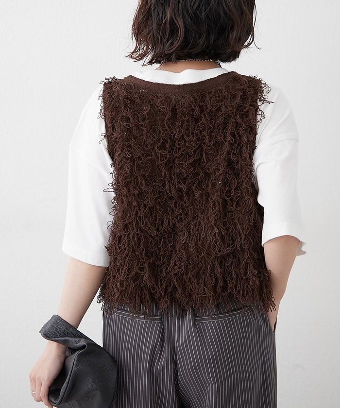 ナイスクラップ NICE CLAUP フリンジベスト （IVY） IVY