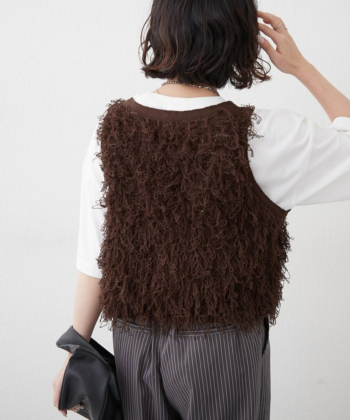 ナイスクラップ NICE CLAUP フリンジベスト （IVY） IVY