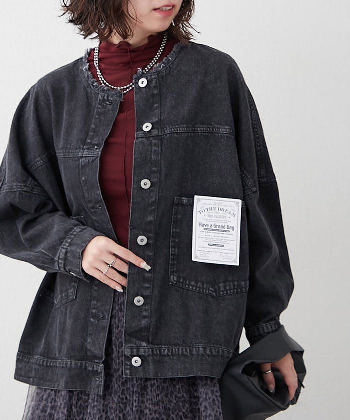 ナイスクラップ NICE CLAUP ノーカラーGジャン （SUM） SUM