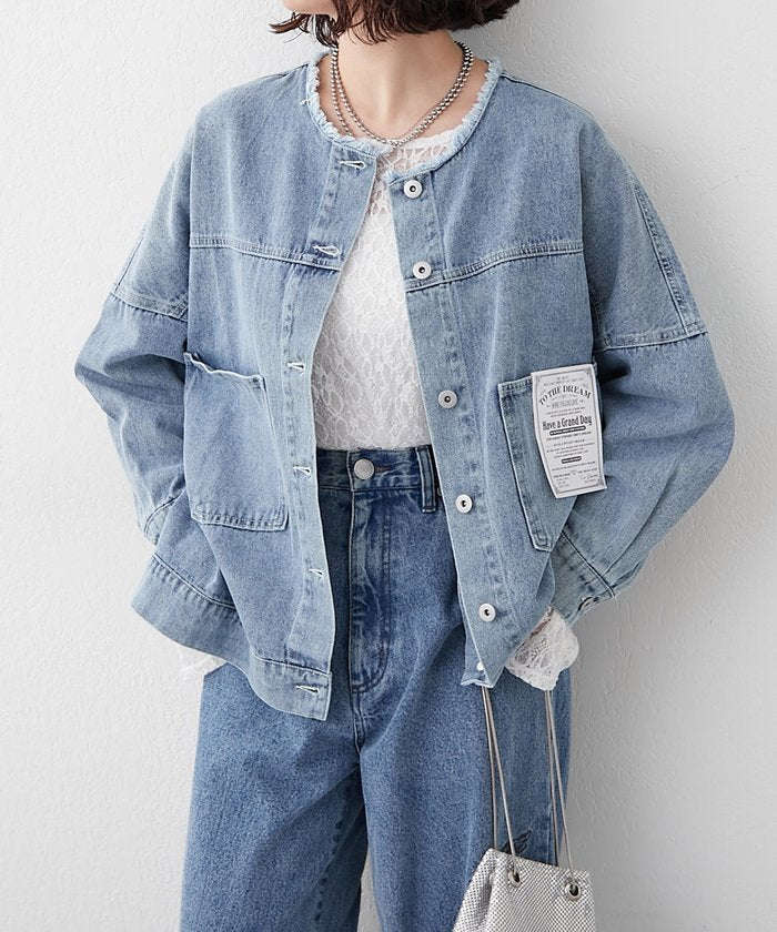 ナイスクラップ NICE CLAUP ノーカラーGジャン （SUM） SUM