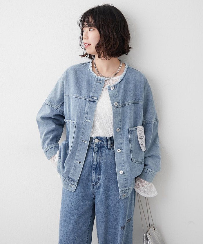 ナイスクラップ NICE CLAUP ノーカラーGジャン （SUM） SUM