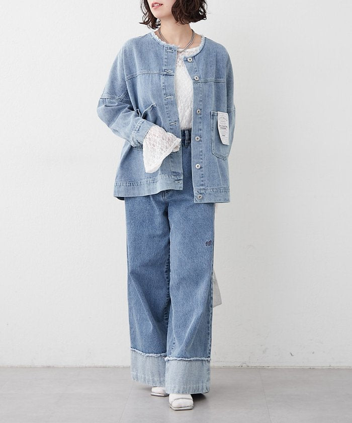 ナイスクラップ NICE CLAUP ノーカラーGジャン （SUM） SUM