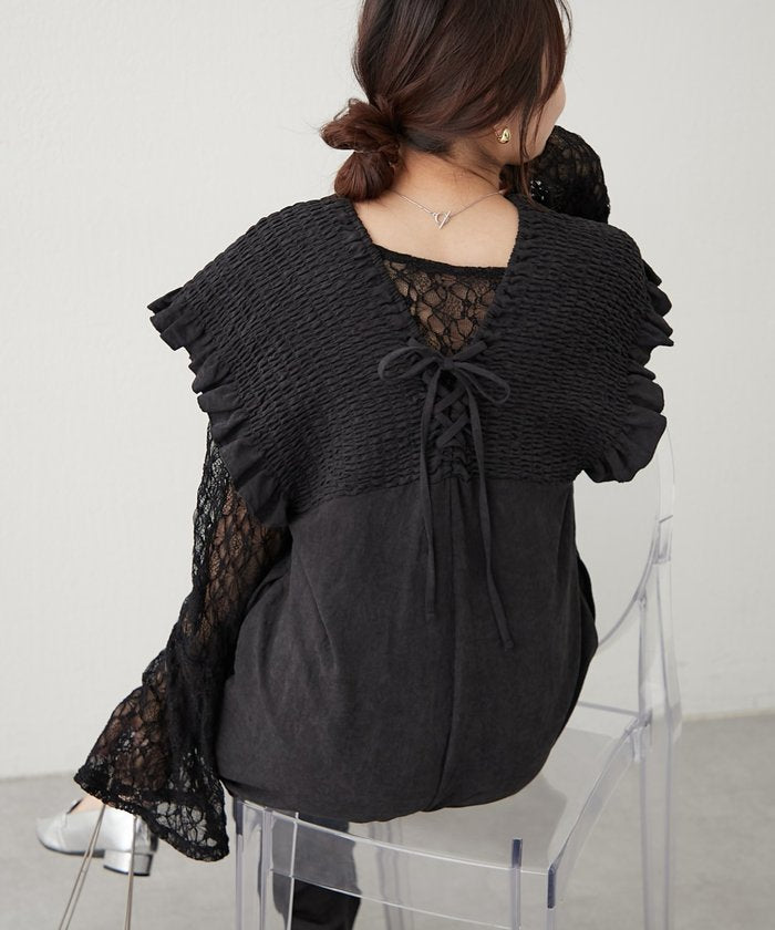 ナイスクラップ NICE CLAUP ピーチ起毛シャーリングサロペット （BK） BK