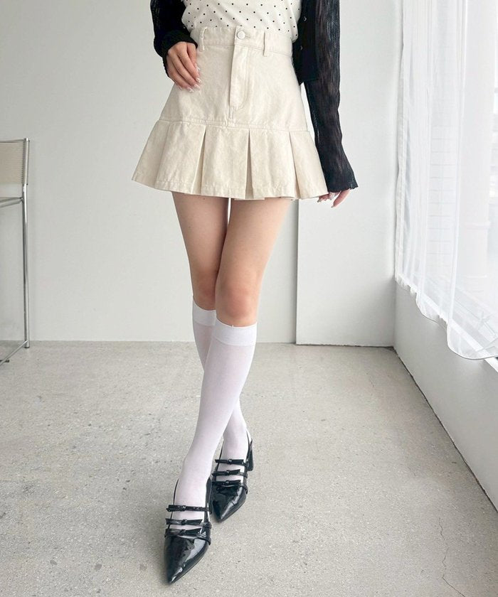 ナイスクラップ NICE CLAUP 【one after another】裾プリーツミニ （WHM） WHM