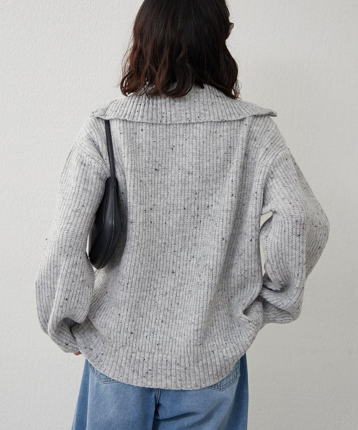 ナイスクラップ NICE CLAUP ネップ入りハーフジップニット （PK） PK