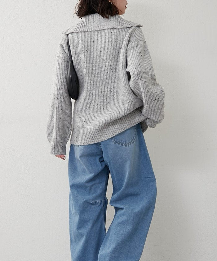 ナイスクラップ NICE CLAUP ネップ入りハーフジップニット （PK） PK