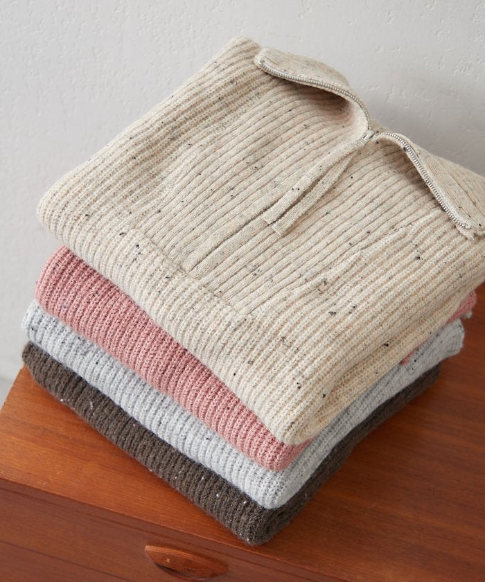 ナイスクラップ NICE CLAUP ネップ入りハーフジップニット （PK） PK