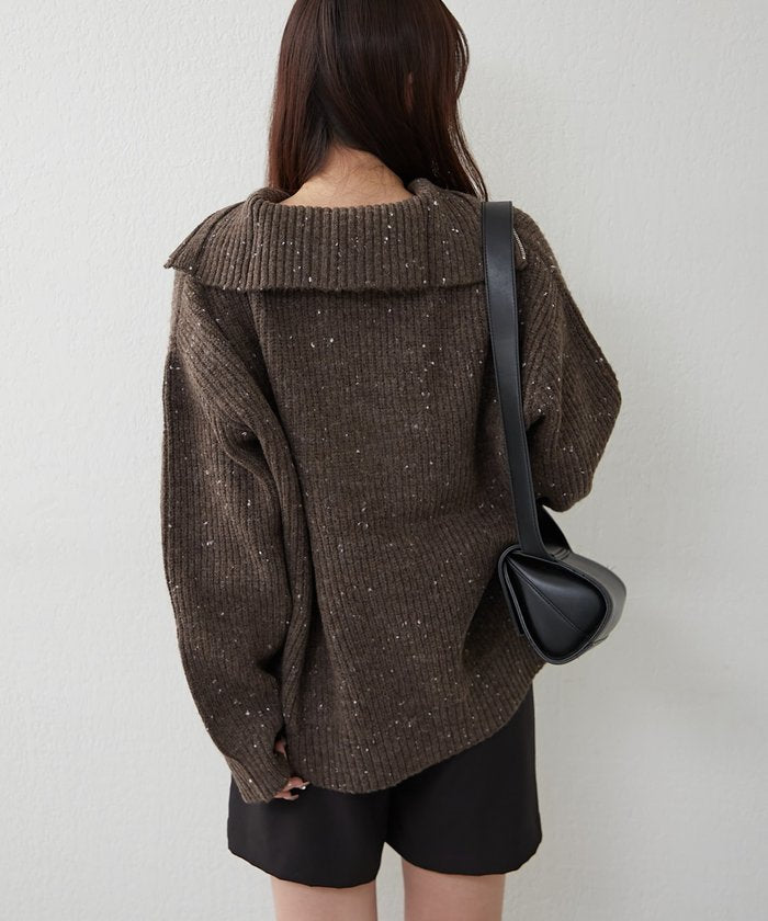 ナイスクラップ NICE CLAUP ネップ入りハーフジップニット （PK） PK