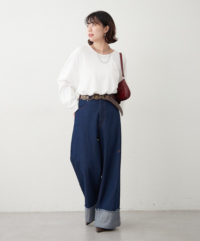 ナイスクラップ NICE CLAUP 【NUNIFE】UネックロンT （OFF） OFF