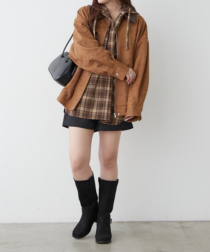 ナイスクラップ NICE CLAUP ハイウエストショートパンツ （BR） BR