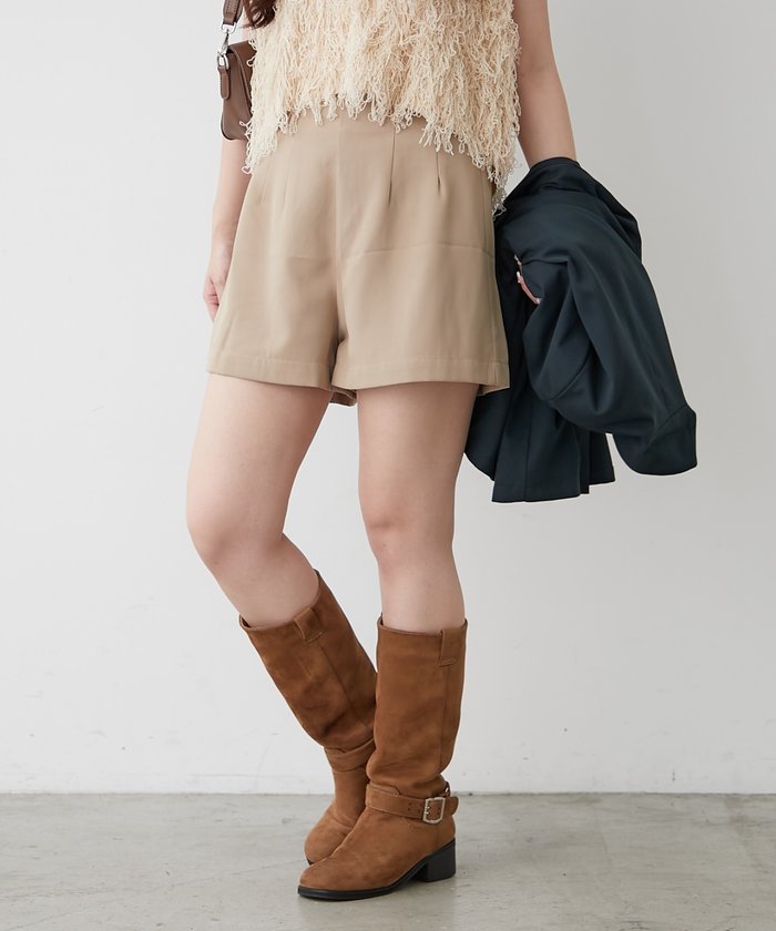 ナイスクラップ NICE CLAUP ハイウエストショートパンツ （BR） BR