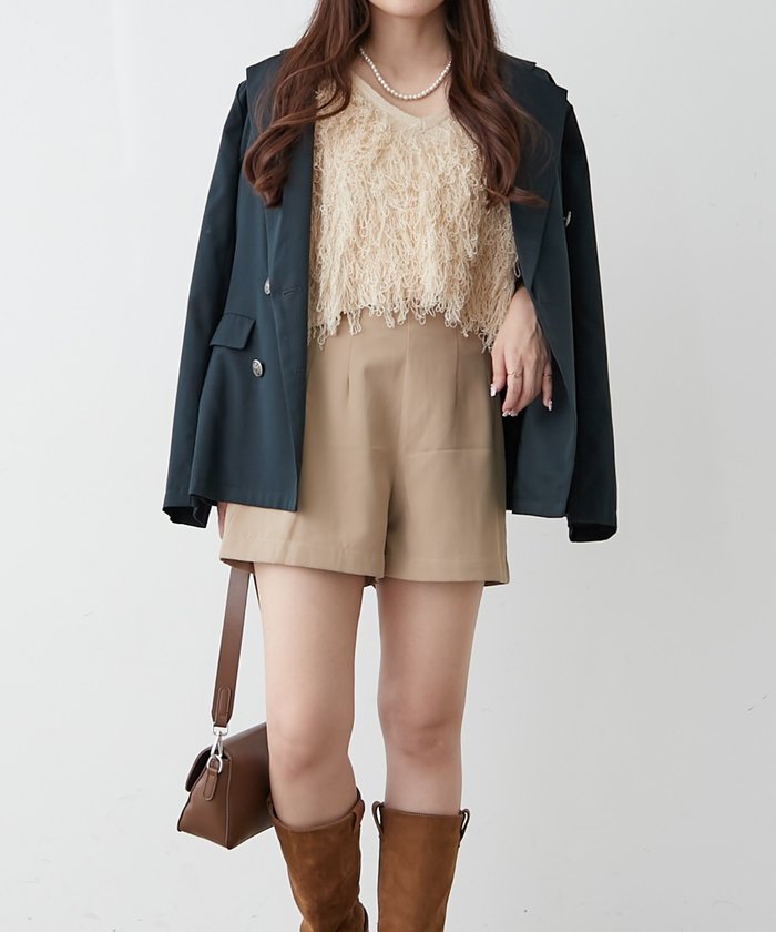 ナイスクラップ NICE CLAUP ハイウエストショートパンツ （BR） BR