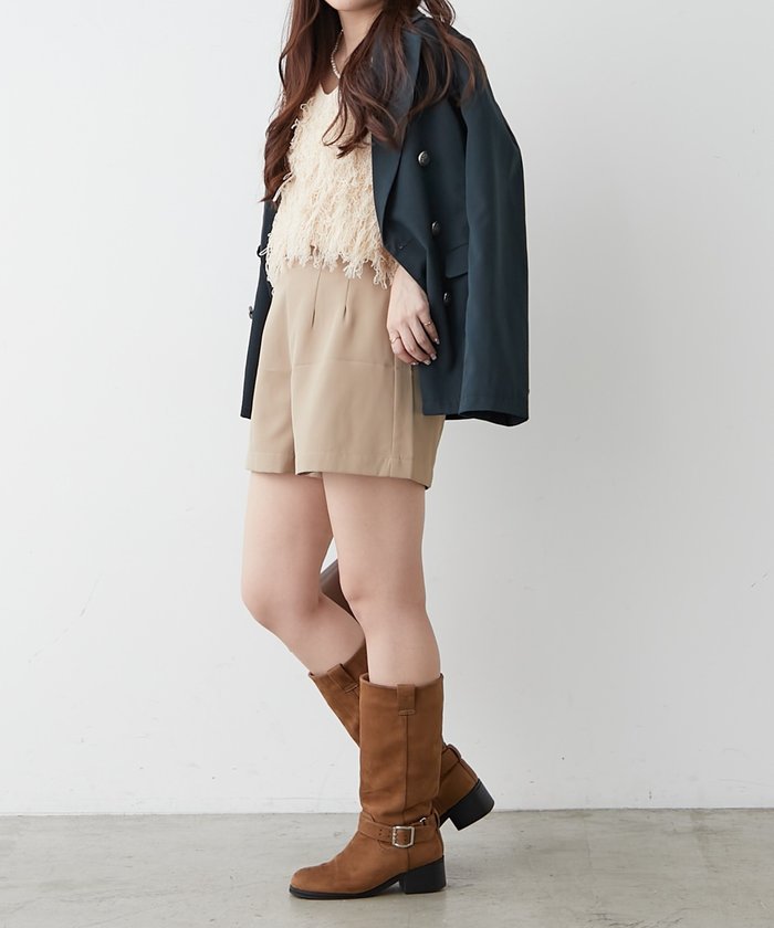 ナイスクラップ NICE CLAUP ハイウエストショートパンツ （BR） BR