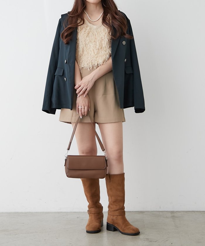 ナイスクラップ NICE CLAUP ハイウエストショートパンツ （BR） BR