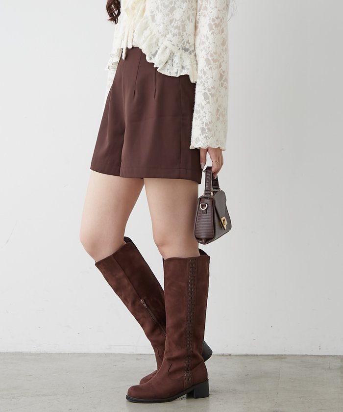 ナイスクラップ NICE CLAUP ハイウエストショートパンツ （BR） BR