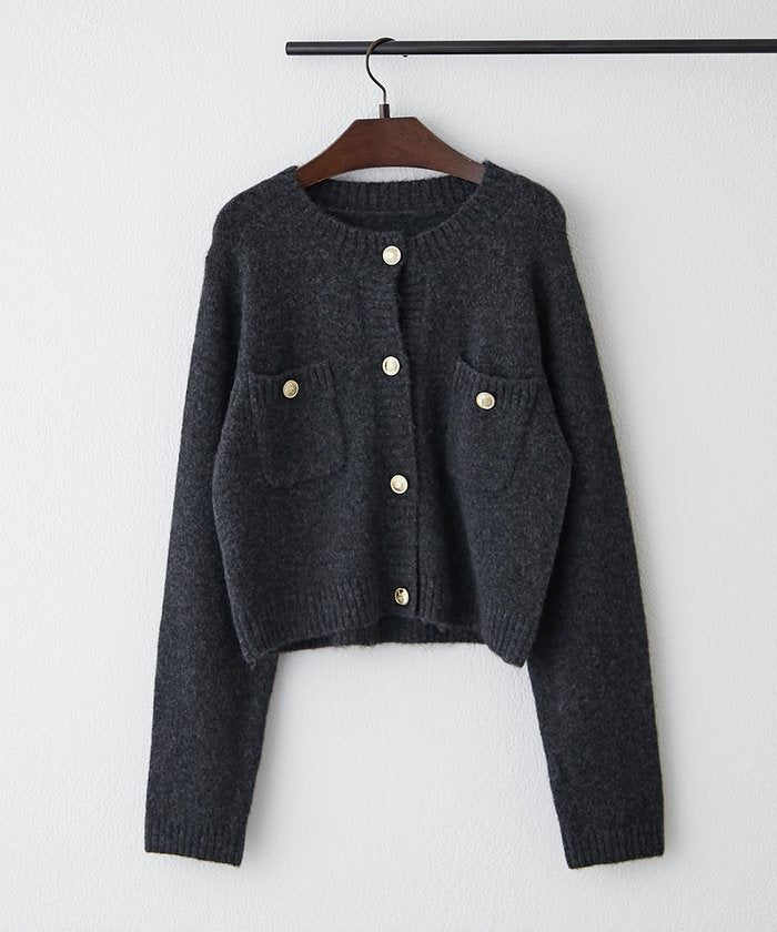 ナイスクラップ NICE CLAUP 【WEB先行予約】ポケット付クルーネックカーディガン （CGY） CGY